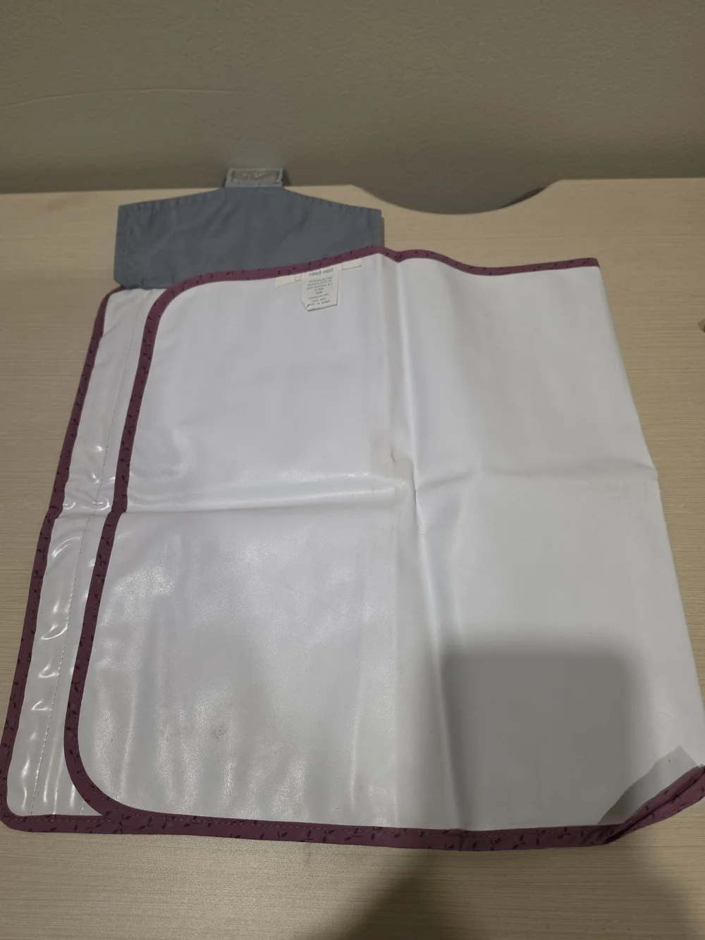 VTG 1985 Fisher Price Quilted Diaper Bag Set Slate Gray Burgundy Heart